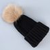 Cute Winter Mom Women Baby Kids Crochet Knitted Hat Caps Children Girl Boy Wool Fur Bobble Ball Pompom Beanies Hats