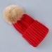 Cute Winter Mom Women Baby Kids Crochet Knitted Hat Caps Children Girl Boy Wool Fur Bobble Ball Pompom Beanies Hats