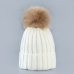 Cute Winter Mom Women Baby Kids Crochet Knitted Hat Caps Children Girl Boy Wool Fur Bobble Ball Pompom Beanies Hats