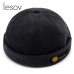 Lesov Mens Adjustable Retro Crimping Brimless Skull Caps Autumn Winter Cap Beanies For Men Beanie Hat Slouchy Hip Hop Bonnet New