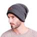 Men's winter hat 2019 fashion knitted black hats Fall Hat Thick and warm and Bonnet Skullies Beanie Soft Knitted Beanies Cotton