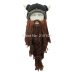 Mr.Kooky Men's Barbarian Vagabond Viking Beard Beanie Horn Hats Handmade Winter Warm Birthday Cool Gifts Funny Gag Halloween Cap