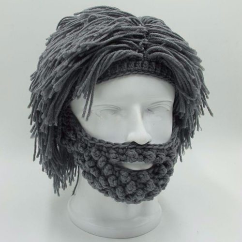 NaroFace Handmade Knitted Men Winter Crochet Mustache Hat Beard Beanies Face Tassel Bicycle Mask Ski Warm Cap Funny Hat Gift New