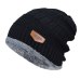 New Men's winter Fall hat fashion knitted black ski hats Thick  warm hat cap Bonnet Skullies Beanie Soft Knitted Beanies Cotton