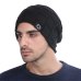 New Unisex Fleece Lined Beanie Hat Knit Wool Warm Winter Hat Thick Soft Stretch Hat For Men And Women Fashion Skullies & Beanie