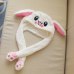 Newly Cute Bunny Plush Hat Funny Playtoy Ear Up Down Rabbit Gift Toy for Kids Girls Girlfriend