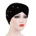 Oeak Women Head Scarf Head Wrap Muslim Soft Cancer Chemo Cap Turban Hats Beads Braid Hair Loss Beads Islamic India Cap