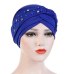 Oeak Women Head Scarf Head Wrap Muslim Soft Cancer Chemo Cap Turban Hats Beads Braid Hair Loss Beads Islamic India Cap