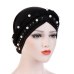 Oeak Women Head Scarf Head Wrap Muslim Soft Cancer Chemo Cap Turban Hats Beads Braid Hair Loss Beads Islamic India Cap