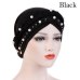 Oeak Women Head Scarf Head Wrap Muslim Soft Cancer Chemo Cap Turban Hats Beads Braid Hair Loss Beads Islamic India Cap