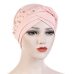 Oeak Women Head Scarf Head Wrap Muslim Soft Cancer Chemo Cap Turban Hats Beads Braid Hair Loss Beads Islamic India Cap