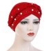 Oeak Women Head Scarf Head Wrap Muslim Soft Cancer Chemo Cap Turban Hats Beads Braid Hair Loss Beads Islamic India Cap