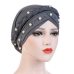 Oeak Women Head Scarf Head Wrap Muslim Soft Cancer Chemo Cap Turban Hats Beads Braid Hair Loss Beads Islamic India Cap