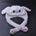 Rabbit Hat with Moving Ears Bunny Hat Ears Warm Plush Sweet Cute Airbag Cap