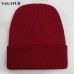 Solid Unisex Beanie Autumn Winter Wool Blends Soft Warm Knitted Cap Men Women Skull Cap Hats Gorro Ski Caps 21 Colors Beanies