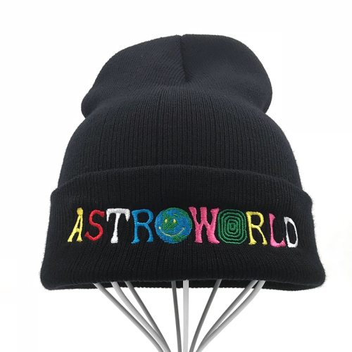 Travi$ Scott Knitted Hat 2018 New ASTROWORLD Beanie embroidery Astroworld Ski Warm Winter Unisex Travis Scott Skullies Beanies