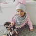 Winter Autumn kids Knitted Warm Cotton Beanie  girl winter babyHat cap cotton bow headwraps Hair accessories bowknot hair bands