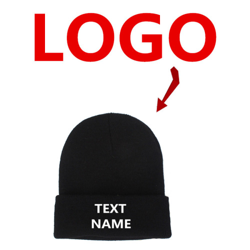 Winter Beanie Hats Printing Embroider Embroidered Your Own Logo Customized Fashion Warm Cap Unisex Elasticity Knit Beanie Hats