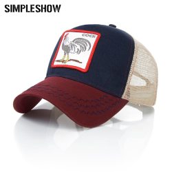 SIMPLESHOW New Fashion Baseball Cap Women Men Breathable Mesh Caps Unisex Snapback Hat Embroidery Animals Hip Hop Hat Bone