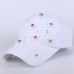 2016 new fashion daisy flower heel decorated hip hop denim outdoor casual summer brand snapback hat baseball cap for women girl