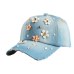 2016 new fashion daisy flower heel decorated hip hop denim outdoor casual summer brand snapback hat baseball cap for women girl