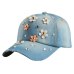 2016 new fashion daisy flower heel decorated hip hop denim outdoor casual summer brand snapback hat baseball cap for women girl