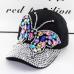 2017 fall Baseball Cap Women Full Crystal Colorful Big Butterfly Hat Denim Bling Rhinestone Snapback Caps Casquette Summer hats