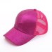 2018 Glitter Ponytail Baseball Cap Women Snapback Hat Summer Messy Bun Mesh Hats Casual Adjustable Sport Caps Drop Shipping