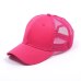 2018 Glitter Ponytail Baseball Cap Women Snapback Hat Summer Messy Bun Mesh Hats Casual Adjustable Sport Caps Drop Shipping