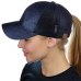 2018 Women Ladies Girls Ponytail Baseball Cap Sequins Shiny Messy Bun Snapback Hat Sun Caps Gold Pink