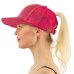 2018 Women Ladies Girls Ponytail Baseball Cap Sequins Shiny Messy Bun Snapback Hat Sun Caps Gold Pink