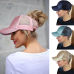 2018 Women Ladies Girls Ponytail Baseball Cap Sequins Shiny Messy Bun Snapback Hat Sun Caps Gold Pink