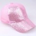 2018 Women Ponytail Baseball Cap Mesh Sequins Shiny Bun Women Snapback Hat Sun Caps Women's Adjustable Cap