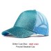 2019 Glitter Baseball Cap Women Mesh Ponytail Caps Glitter Snapback Caps Female Sport Cap Convenient Mesh Trucker Dad Hat