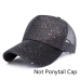 2019 Glitter Baseball Cap Women Mesh Ponytail Caps Glitter Snapback Caps Female Sport Cap Convenient Mesh Trucker Dad Hat