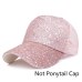 2019 Glitter Baseball Cap Women Mesh Ponytail Caps Glitter Snapback Caps Female Sport Cap Convenient Mesh Trucker Dad Hat