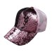 2019 Glitter Ponytail Baseball Cap Messy Bun Dad Hats For Women Sequins Shine Summer Mesh Trucker Hat Snapback Hip Hop Caps