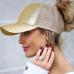 2019 Glitter Ponytail Baseball Cap Women Adjustable Messy Bun Caps Black Hat Girls Casual Cotton Snapback Summer Mesh Hats