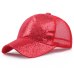 2019 Women Girl Ponytail Hat Baseball Cap New Fashion Baseball Sequins Shiny Messy Bun Snapback Sun Caps бейсболка