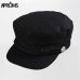 Aproms Black Lace Lined Captain Hat Casual Rope Flat Caps Autumn Winter Cool Girls Festival Beret Hat Women Clothing Accessories