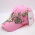 BINGYUANHAOXUAN Vintage Luxury Rhinestones Woman Cowboy Baseball Cap Flower Pattern Gorras Female High Quality Glass Diamond Hat