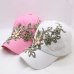 BINGYUANHAOXUAN Vintage Luxury Rhinestones Woman Cowboy Baseball Cap Flower Pattern Gorras Female High Quality Glass Diamond Hat