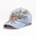 BINGYUANHAOXUAN Vintage Luxury Rhinestones Woman Cowboy Baseball Cap Flower Pattern Gorras Female High Quality Glass Diamond Hat