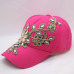 BINGYUANHAOXUAN Vintage Luxury Rhinestones Woman Cowboy Baseball Cap Flower Pattern Gorras Female High Quality Glass Diamond Hat