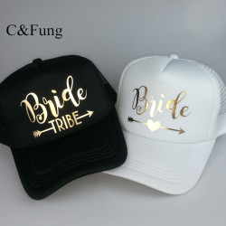 C&Fung Bride Tribe Bachelorette Snapback Trucker Hat Cap Team Bride gold letters Arrow bride to be bride tribe baseball hats