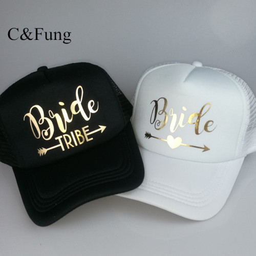 C&Fung Bride Tribe Bachelorette Snapback Trucker Hat Cap Team Bride gold letters Arrow bride to be bride tribe baseball hats