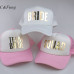 C&Fung SQUAD BRIDE TEAM BRIDE trucker hats basebal Caps for wedding party gold glitter pink mesh hats Summer style