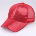 CHAMSGEND 2019 Ponytail Baseball Cap Women Girl Messy Bun Snapback Summer Mesh Hats Casual Sport Sequin Cap Summer Hat Sun Caps