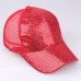 CHAMSGEND 2019 Ponytail Baseball Cap Women Girl Messy Bun Snapback Summer Mesh Hats Casual Sport Sequin Cap Summer Hat Sun Caps