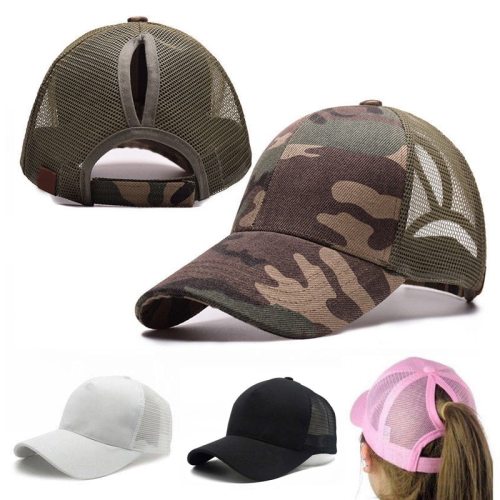 Camouflage Mesh Baseball Cap Ponytail Hats For Women Messy Bun Snapback Caps  Summer Autumn Camo Outdoor Hat